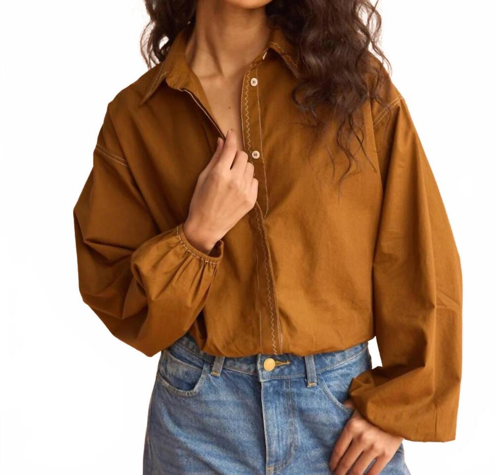 NEW OMIKA nero blouse in solid cinnamon